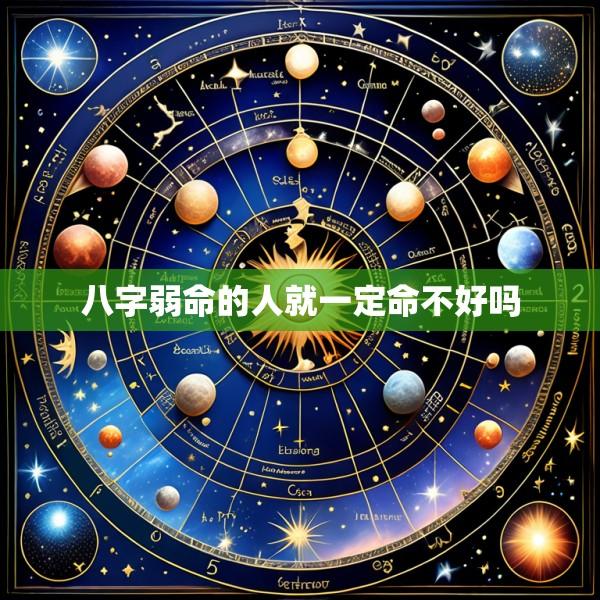 八字弱命的人就一定命不好吗