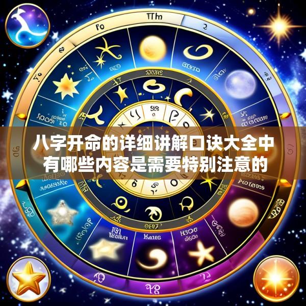 八字开命的详细讲解口诀大全中 有哪些内容是需要特别注意的