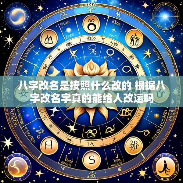 八字改名是按照什么改的 根据八字改名字真的能给人改运吗