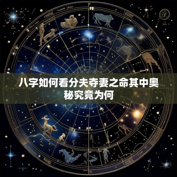 八字如何看分夫夺妻之命其中奥秘究竟为何