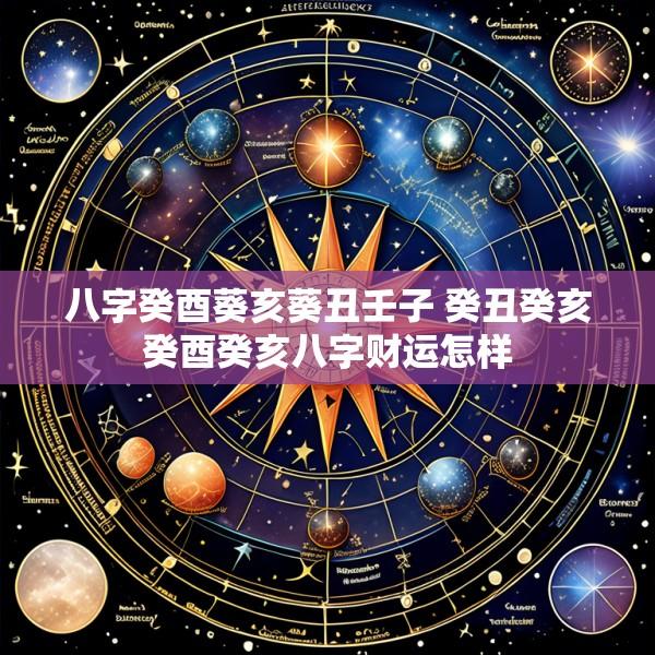 八字癸酉葵亥葵丑壬子 癸丑癸亥癸酉癸亥八字财运怎样