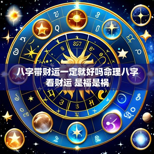八字带财运一定就好吗命理八字看财运 是福是祸