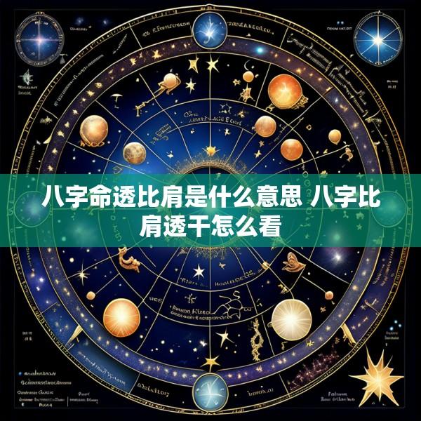 八字命透比肩是什么意思 八字比肩透干怎么看