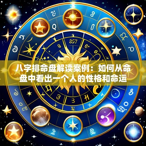 八字排命盘解读案例：如何从命盘中看出一个人的性格和命运