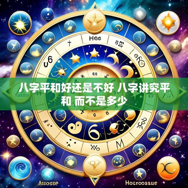 八字平和好还是不好 八字讲究平和 而不是多少