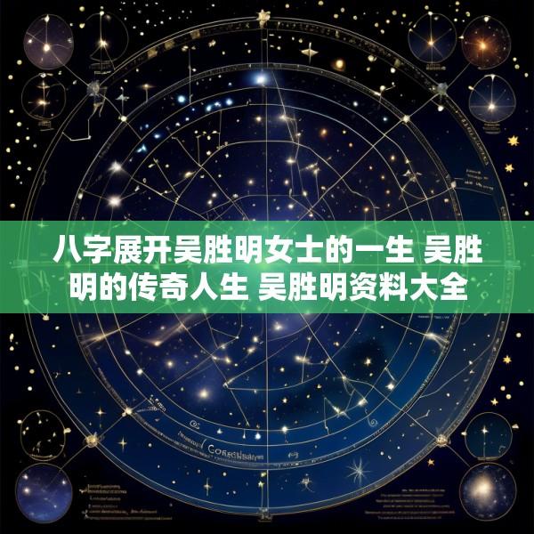 八字展开吴胜明女士的一生 吴胜明的传奇人生 吴胜明资料大全