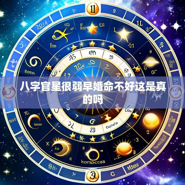八字官星很弱早婚命不好这是真的吗