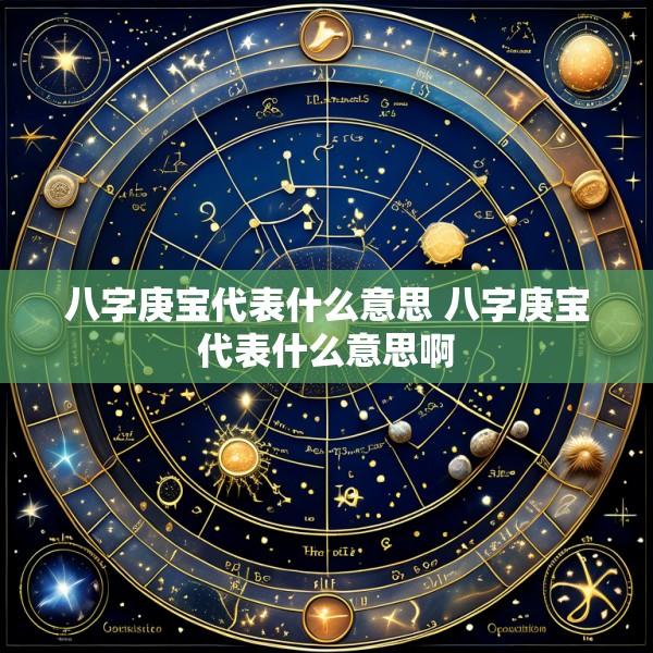 八字庚宝代表什么意思 八字庚宝代表什么意思啊