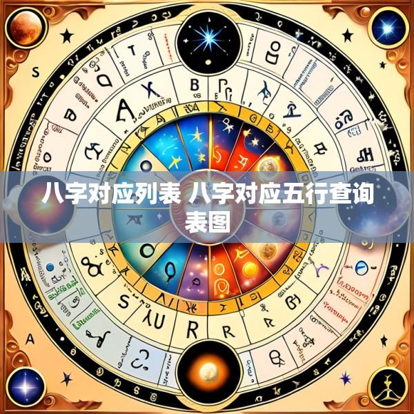 八字对应列表 八字对应五行查询表图