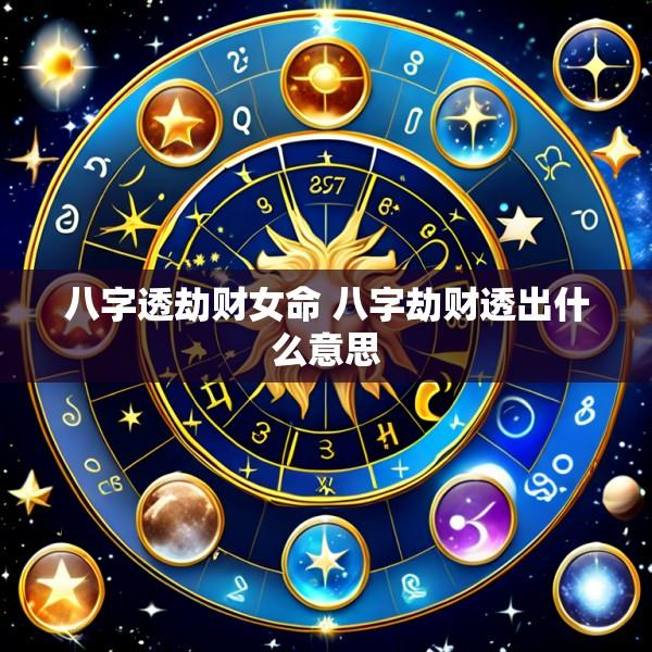 八字透劫财女命 八字劫财透出什么意思