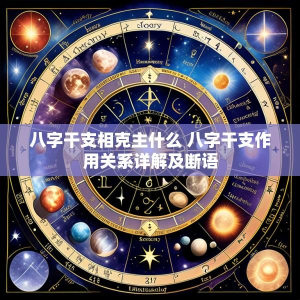 八字干支相克主什么 八字干支作用关系详解及断语