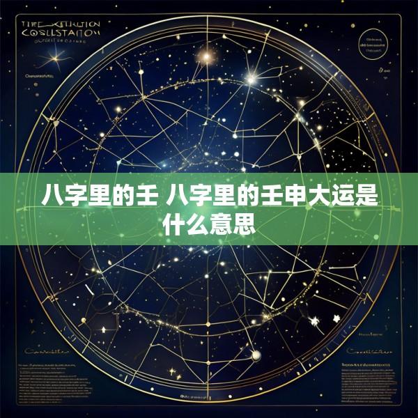 八字里的壬 八字里的壬申大运是什么意思