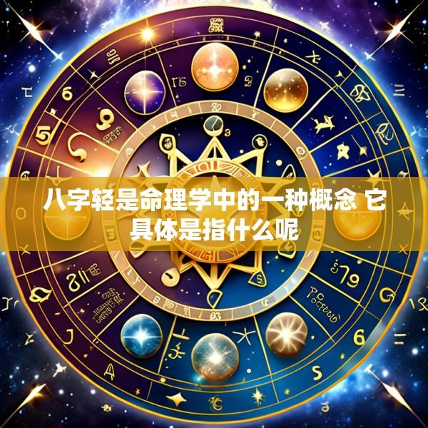 八字轻是命理学中的一种概念 它具体是指什么呢
