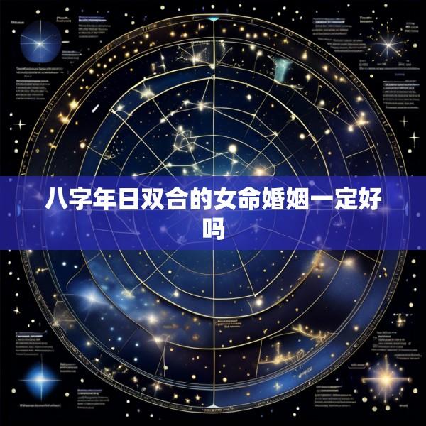 八字年日双合的女命婚姻一定好吗