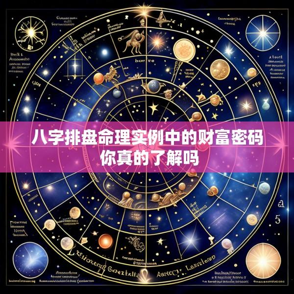 八字排盘命理实例中的财富密码 你真的了解吗