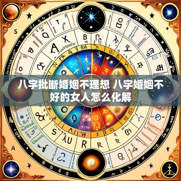 八字批断婚姻不理想 八字婚姻不好的女人怎么化解