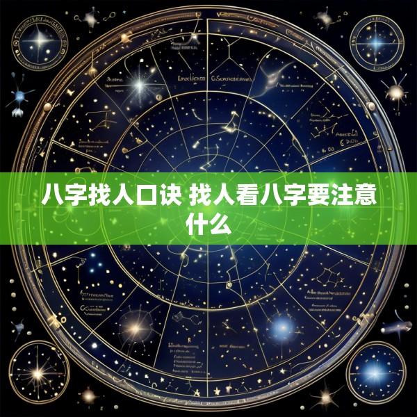 八字找人口诀 找人看八字要注意什么