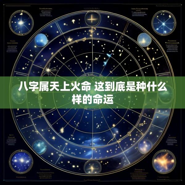 八字属天上火命 这到底是种什么样的命运