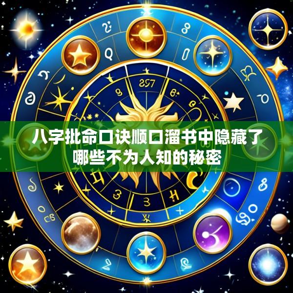 八字批命口诀顺口溜书中隐藏了哪些不为人知的秘密