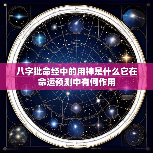八字批命经中的用神是什么它在命运预测中有何作用