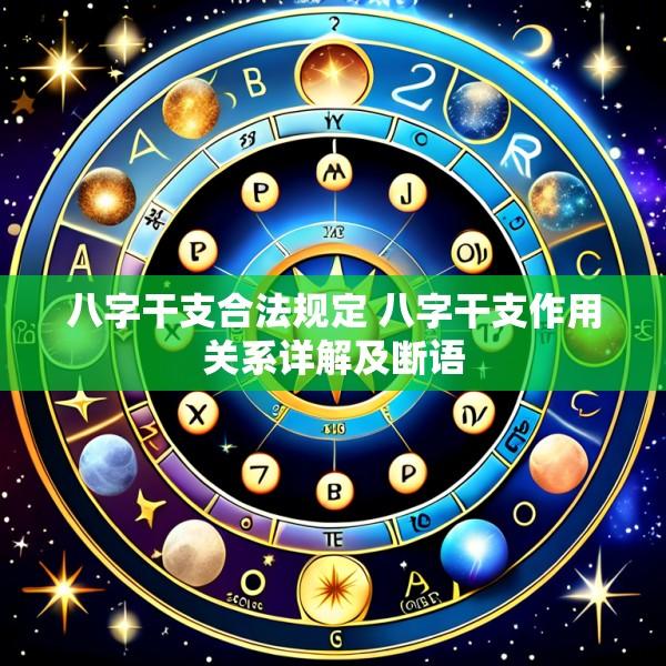 八字干支合法规定 八字干支作用关系详解及断语