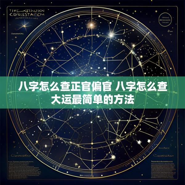 八字怎么查正官偏官 八字怎么查大运最简单的方法