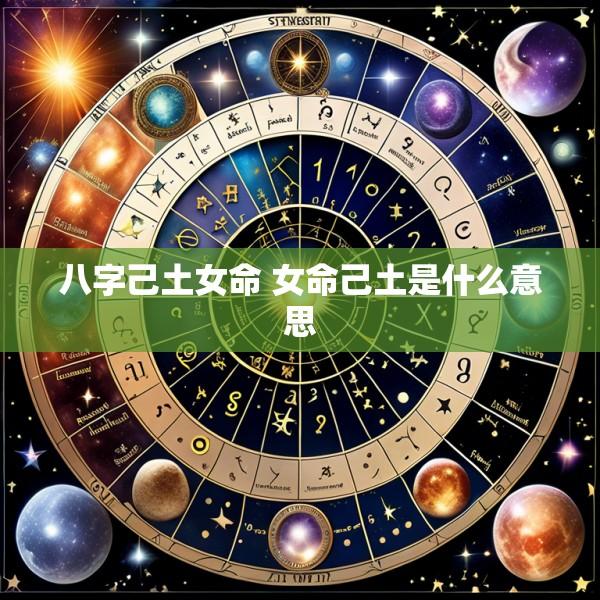 八字己土女命 女命己土是什么意思