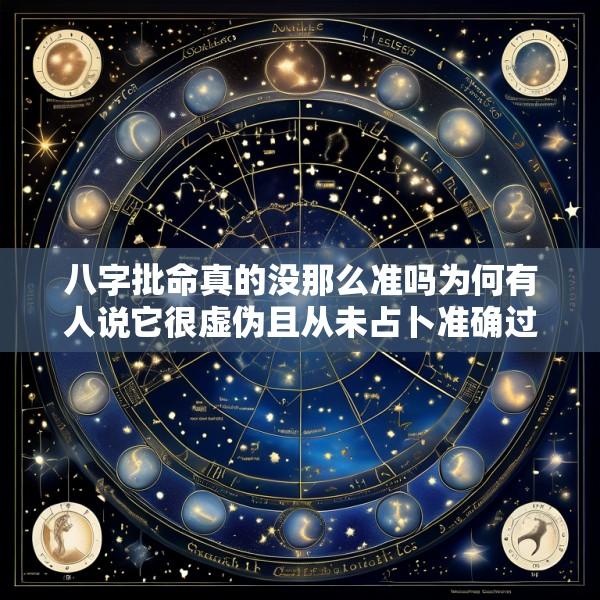 八字批命真的没那么准吗为何有人说它很虚伪且从未占卜准确过