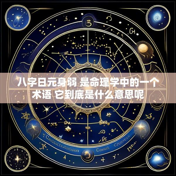 八字日元身弱 是命理学中的一个术语 它到底是什么意思呢
