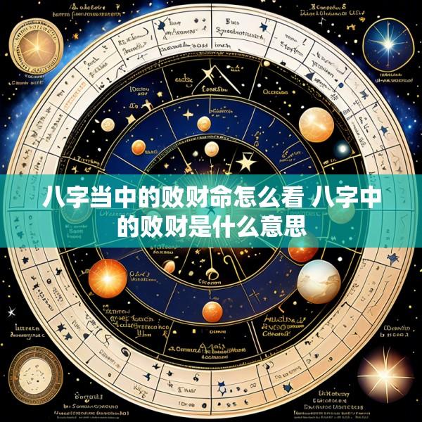 八字当中的败财命怎么看 八字中的败财是什么意思