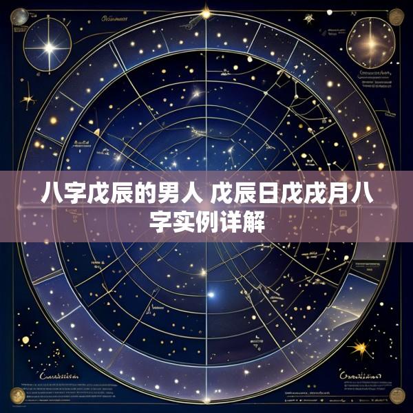 八字戊辰的男人 戊辰日戊戌月八字实例详解