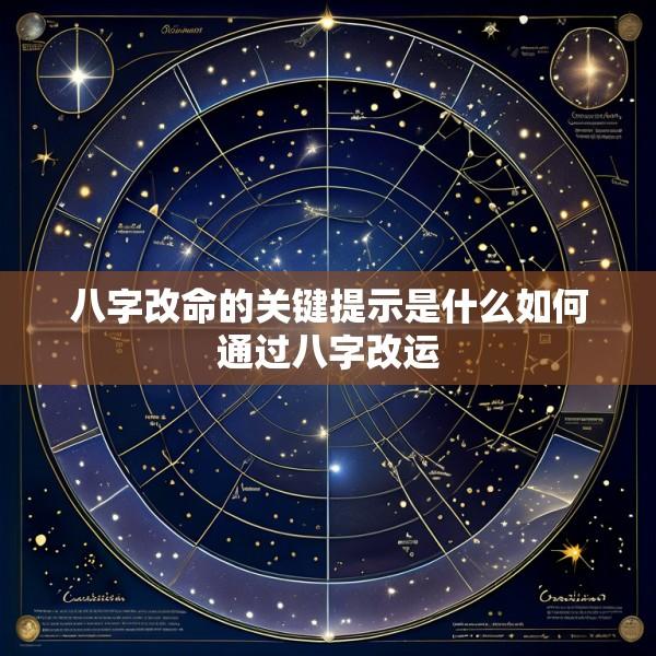 八字改命的关键提示是什么如何通过八字改运