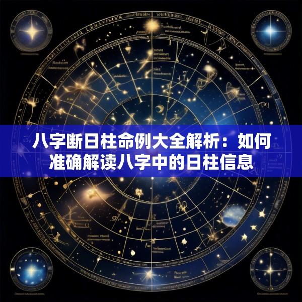 八字断日柱命例大全解析：如何准确解读八字中的日柱信息