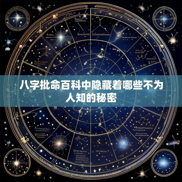 八字批命百科中隐藏着哪些不为人知的秘密