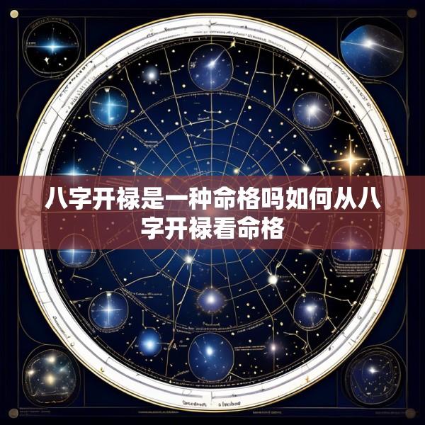 八字开禄是一种命格吗如何从八字开禄看命格