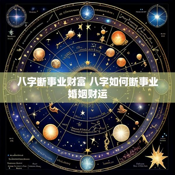 八字断事业财富 八字如何断事业婚姻财运