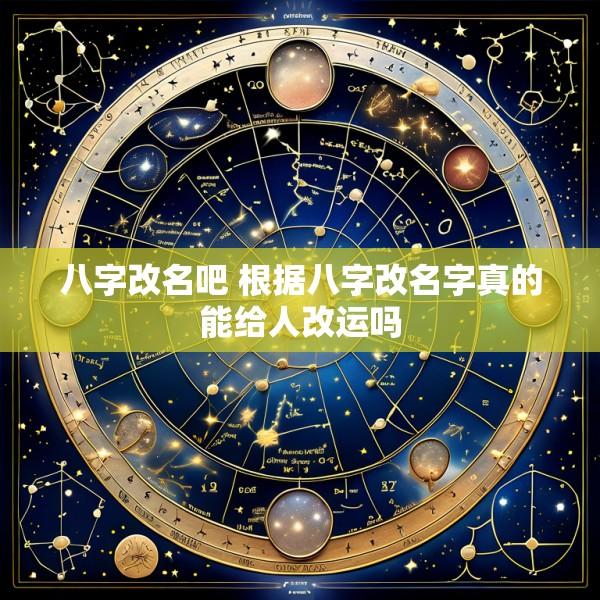 八字改名吧 根据八字改名字真的能给人改运吗