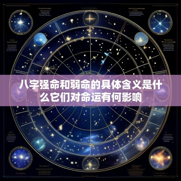 八字强命和弱命的具体含义是什么它们对命运有何影响