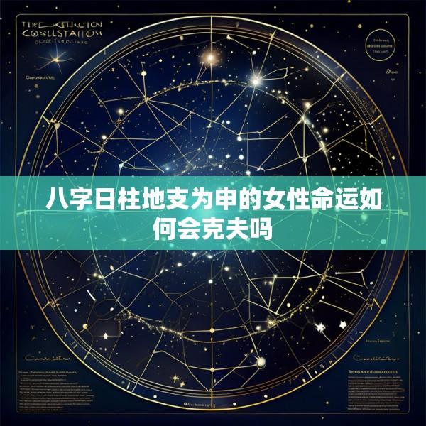八字日柱地支为申的女性命运如何会克夫吗