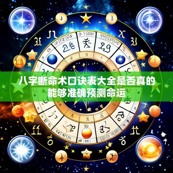 八字断命术口诀表大全是否真的能够准确预测命运