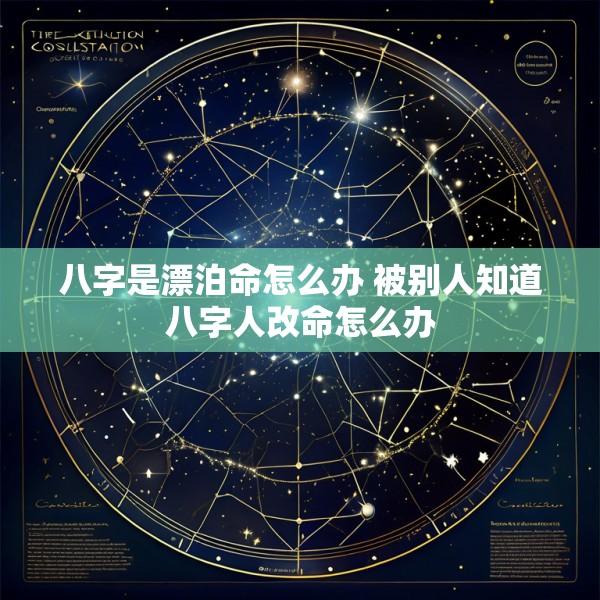 八字是漂泊命怎么办 被别人知道八字人改命怎么办