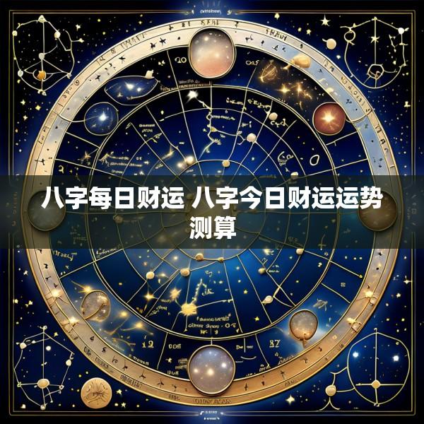 八字每日财运 八字今日财运运势测算