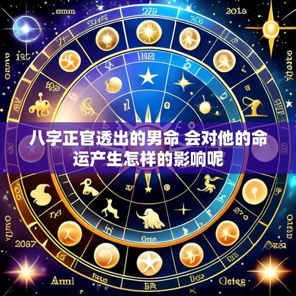 八字正官透出的男命 会对他的命运产生怎样的影响呢