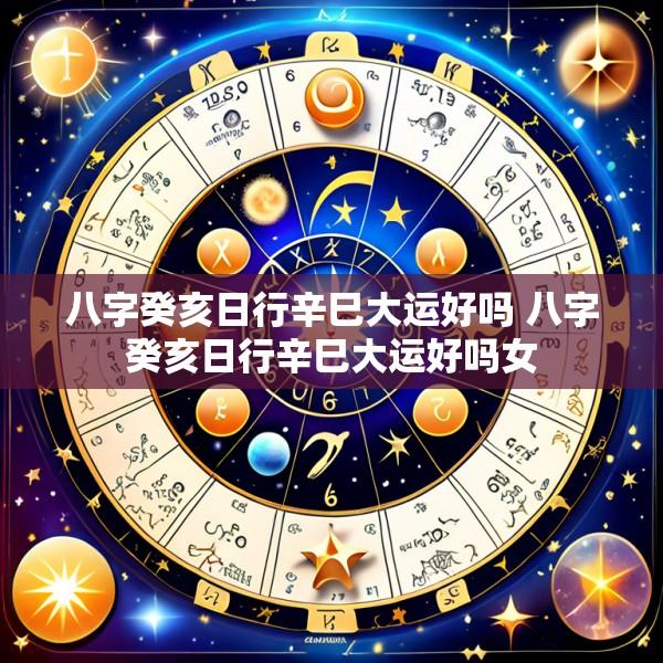 八字癸亥日行辛巳大运好吗 八字癸亥日行辛巳大运好吗女