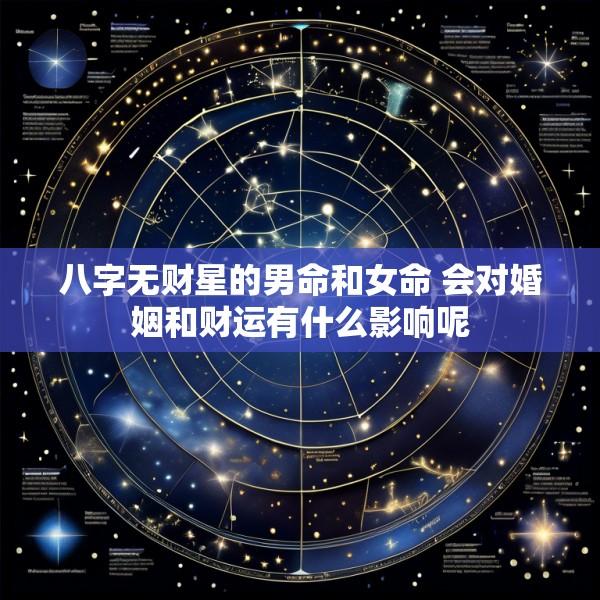 八字无财星的男命和女命 会对婚姻和财运有什么影响呢