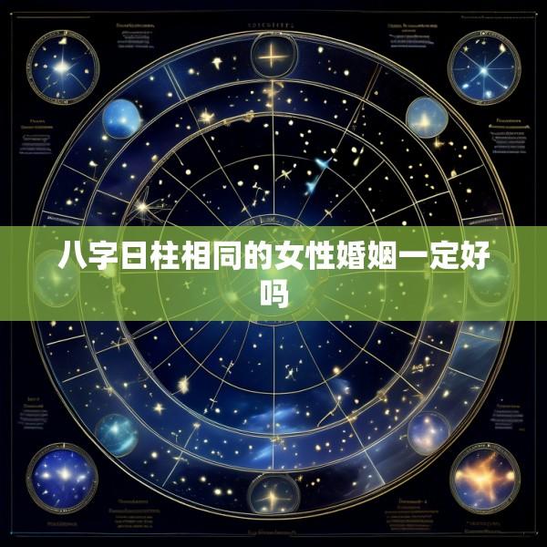 八字日柱相同的女性婚姻一定好吗