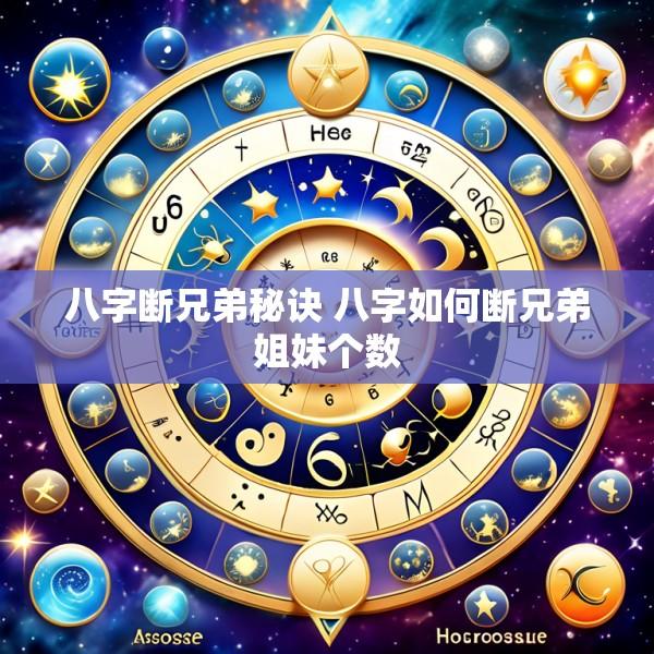 八字断兄弟秘诀 八字如何断兄弟姐妹个数