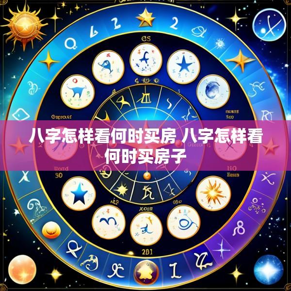 八字怎样看何时买房 八字怎样看何时买房子
