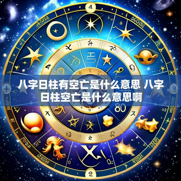 八字日柱有空亡是什么意思 八字日柱空亡是什么意思啊