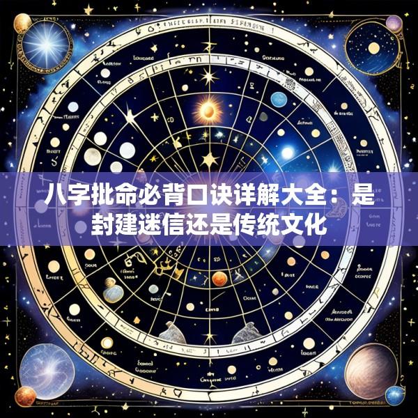 八字批命必背口诀详解大全：是封建迷信还是传统文化